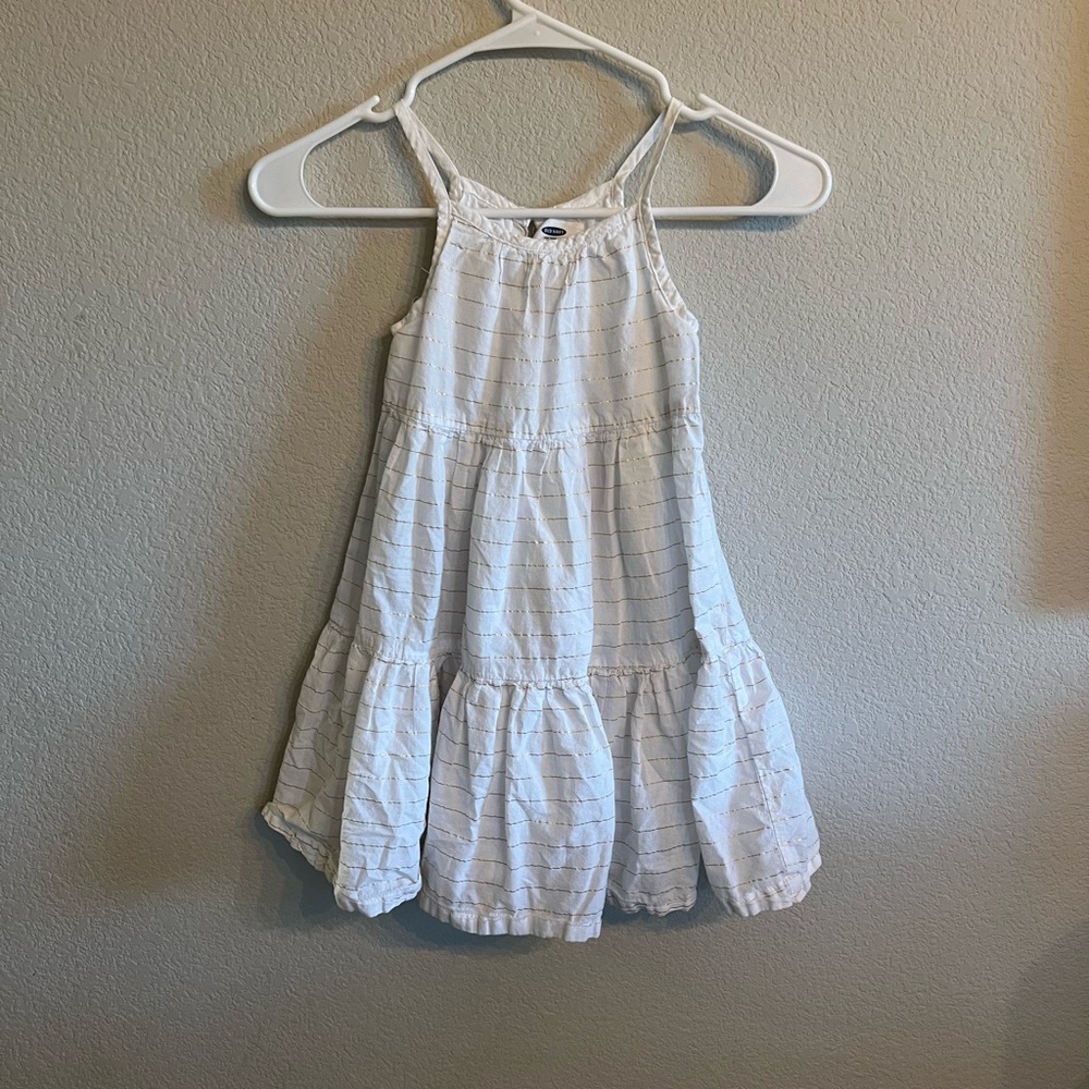 Girls old navy summer dress. White with gold details. Size 4T.